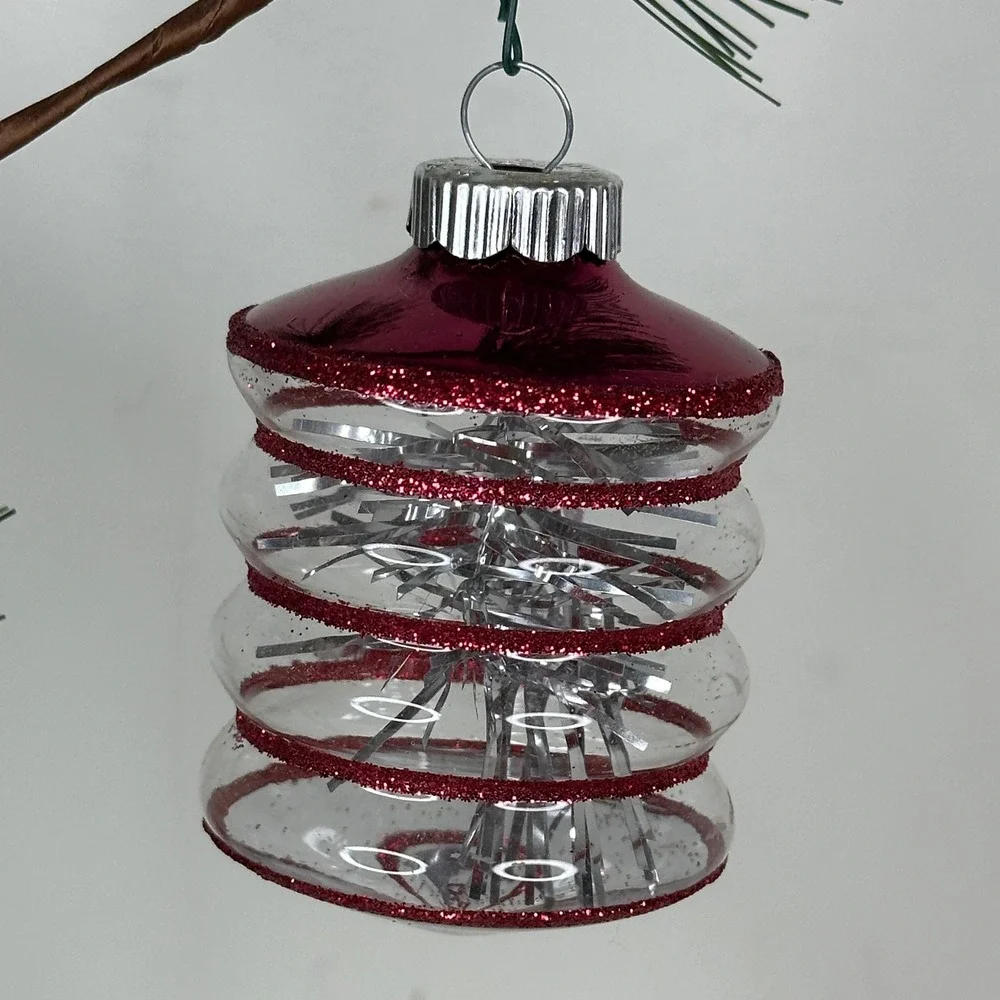 Shiny Brite Christopher Radko Set of 6 Vintage Lantern Glass Christmas Ornaments
